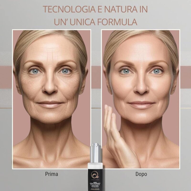 Siero Acido Ialuronico puro basso peso molecolare e medio peso molecolare, altamente performante, un nuovo prodotto puro nella linea di cosmetica naturale anti-age di Apollinea